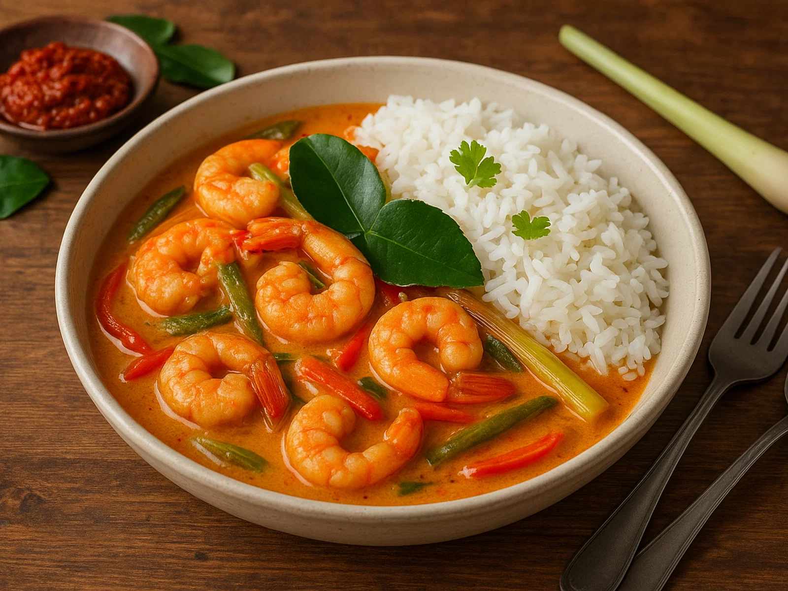 Thai-Garnelen-Curry mit Jasminreis