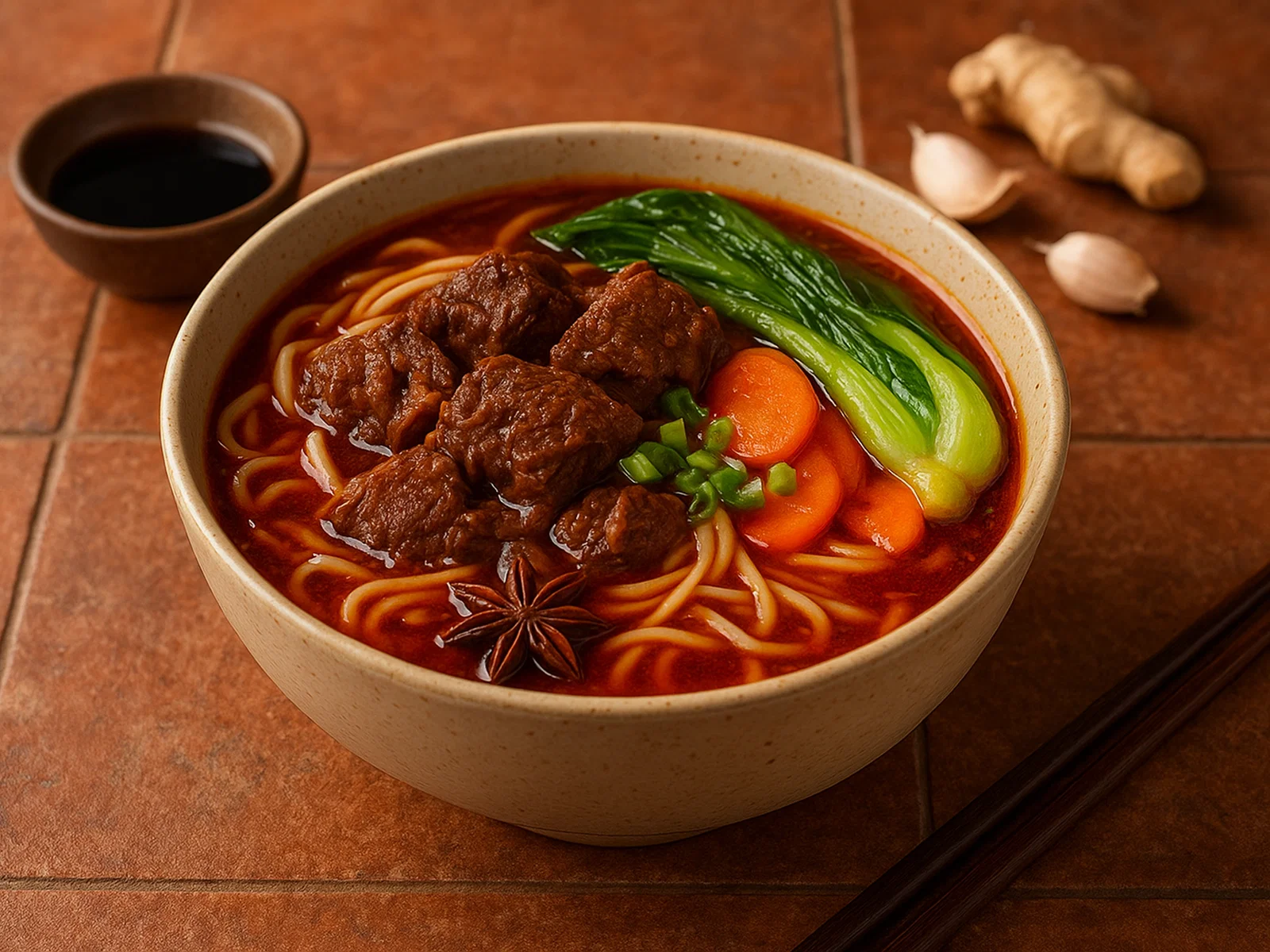 Taiwanesische Rindfleisch-Nudelsuppe (Beef Noodle Soup)