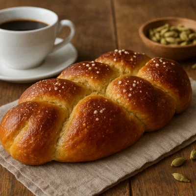 Finnische Pulla (Kardamom-Hefebrötchen)