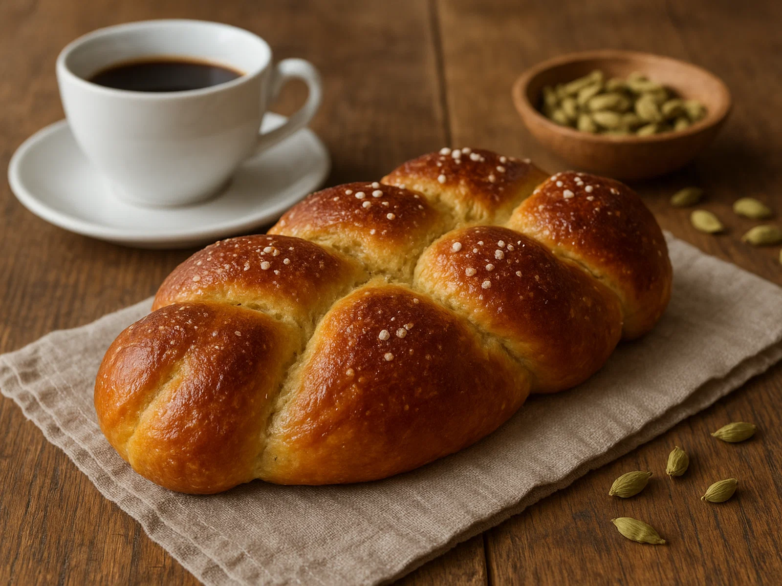 Finnische Pulla (Kardamom-Hefebrötchen)