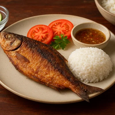 Gebratener Bangus (philippinischer Milchfisch)