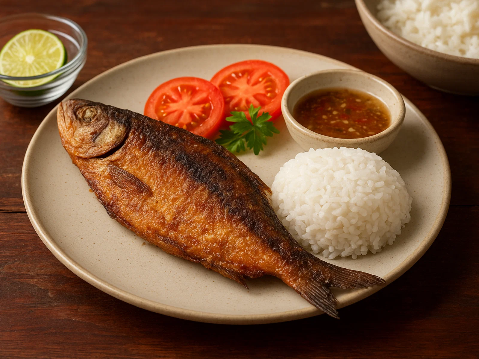 Gebratener Bangus (philippinischer Milchfisch)
