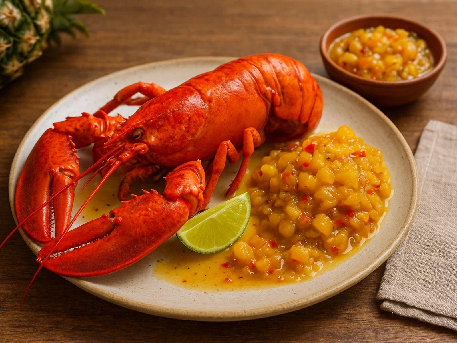 Hummer mit Ananas-Chutney
