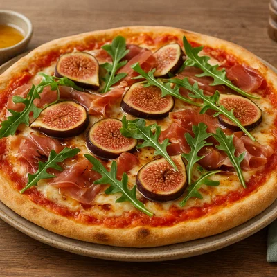 Feigen-Pizza mit Prosciutto und Rucola