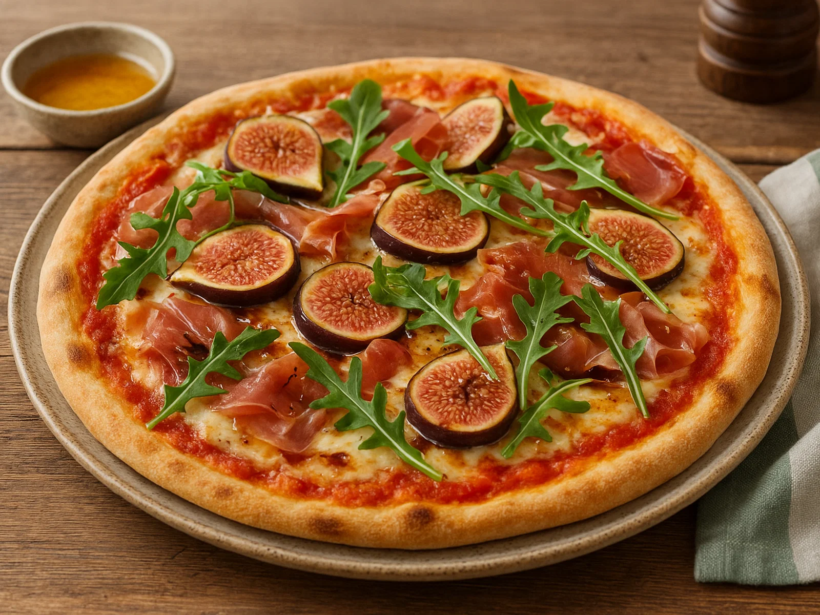 Feigen-Pizza mit Prosciutto und Rucola