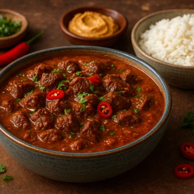 Moyo – Westafrikanischer Rindfleischeintopf mit Erdnuss-Tomaten-Sauce