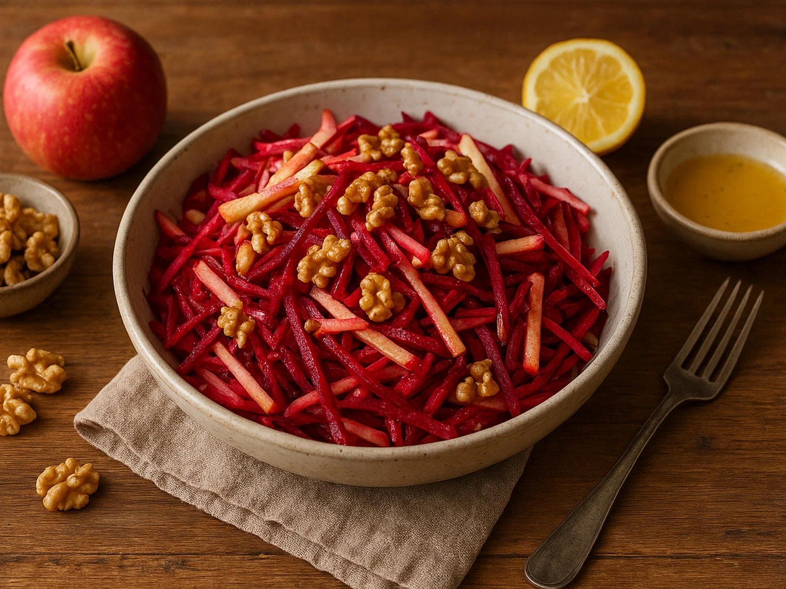 Apfel-Rüben-Salat mit Walnüssen