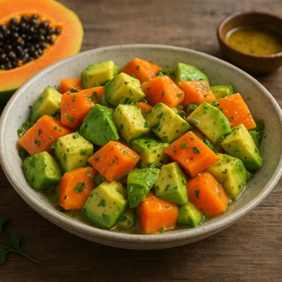 Avocado-Pawpaw-Salat mit Zitronenvinaigrette