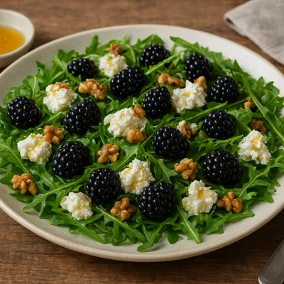 Brombeer-Ricotta-Salat mit Honig und Rucola