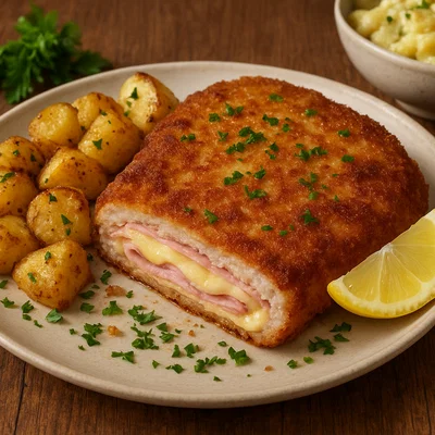 Holsteiner Schnitzel mit Schinken und Käse