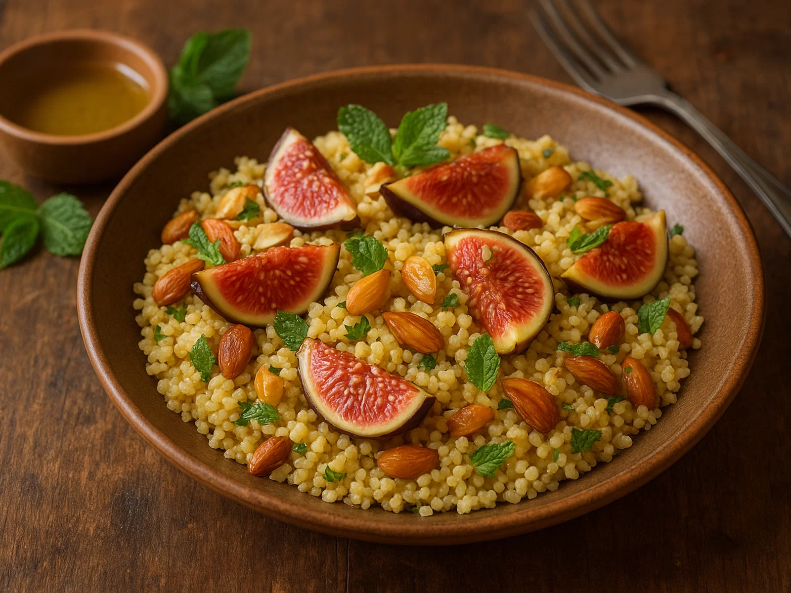 Feigen-Couscous mit Mandeln und Minze