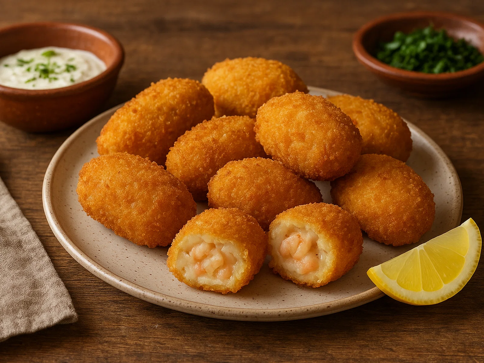 Knusprige Garnelenkroketten