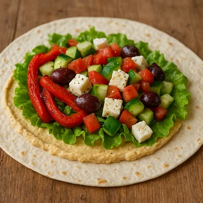 Mediterraner Hummus- und Gemüse-Wrap