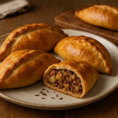 Litauische Kibinai mit Hackfleisch-Kartoffel-Füllung