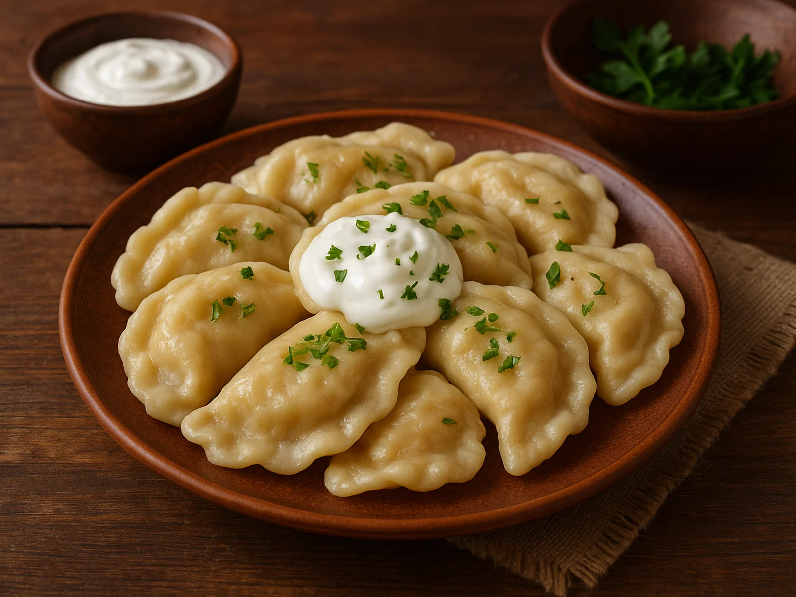 Ukrainische Wareniki mit Kartoffel-Zwiebel-Füllung