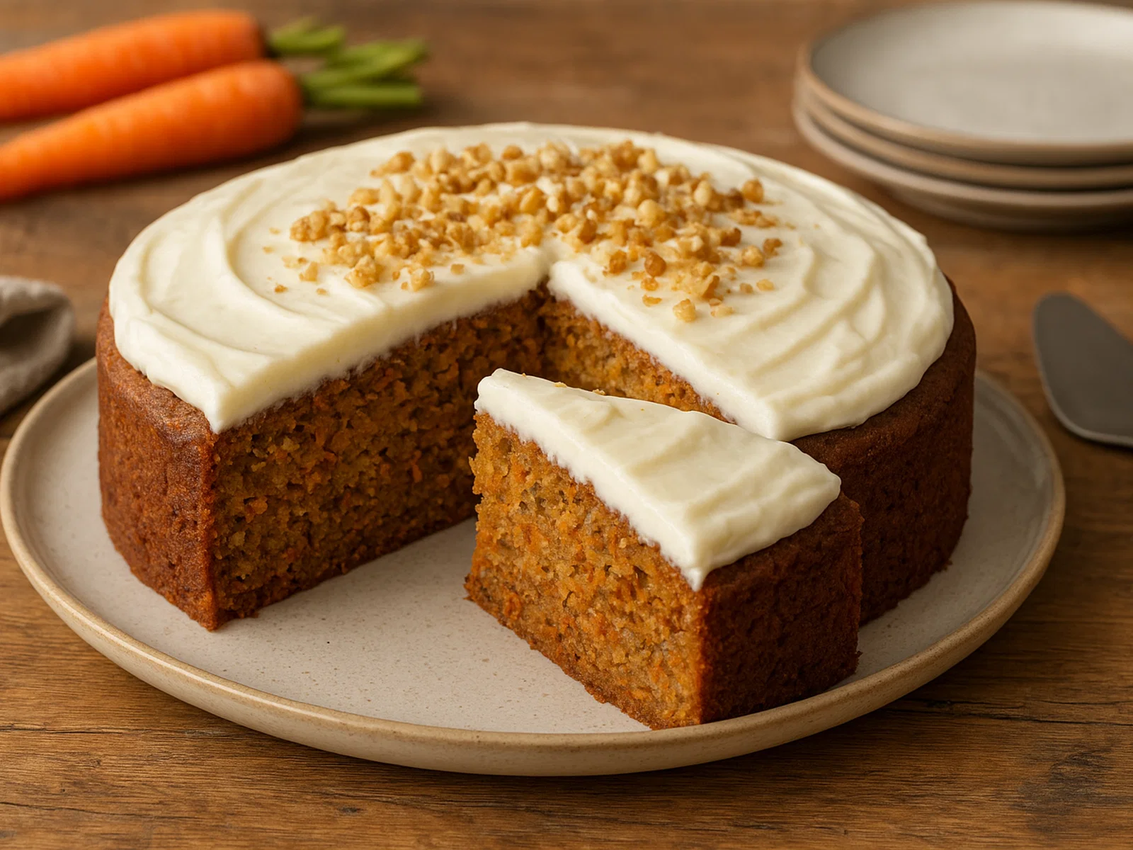 Saftiger Karottenkuchen mit Frischkäseglasur