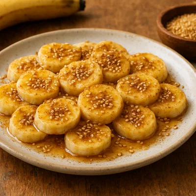 Banane und Simsim (Banane mit geröstetem Sesam)