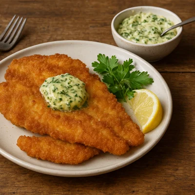 Fish Fry Norfolk mit Zitronen-Kräuter-Butter