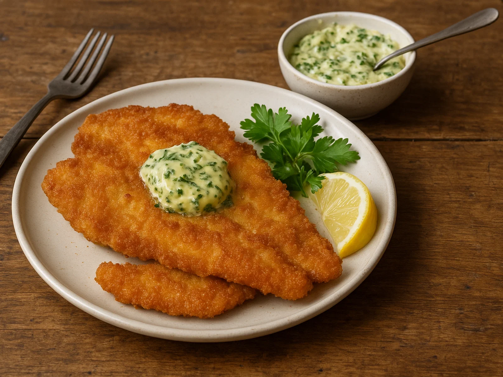 Fish Fry Norfolk mit Zitronen-Kräuter-Butter