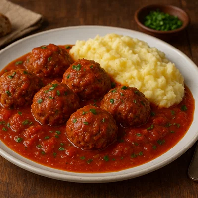 Saftige Boulettes in Tomaten-Kräuter-Sauce