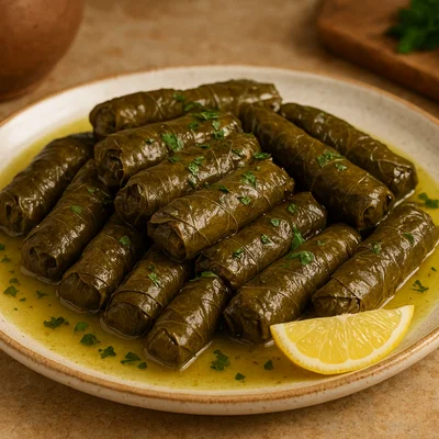 Waraq Dawali – Gefüllte Weinblätter mit Reis und Kräutern