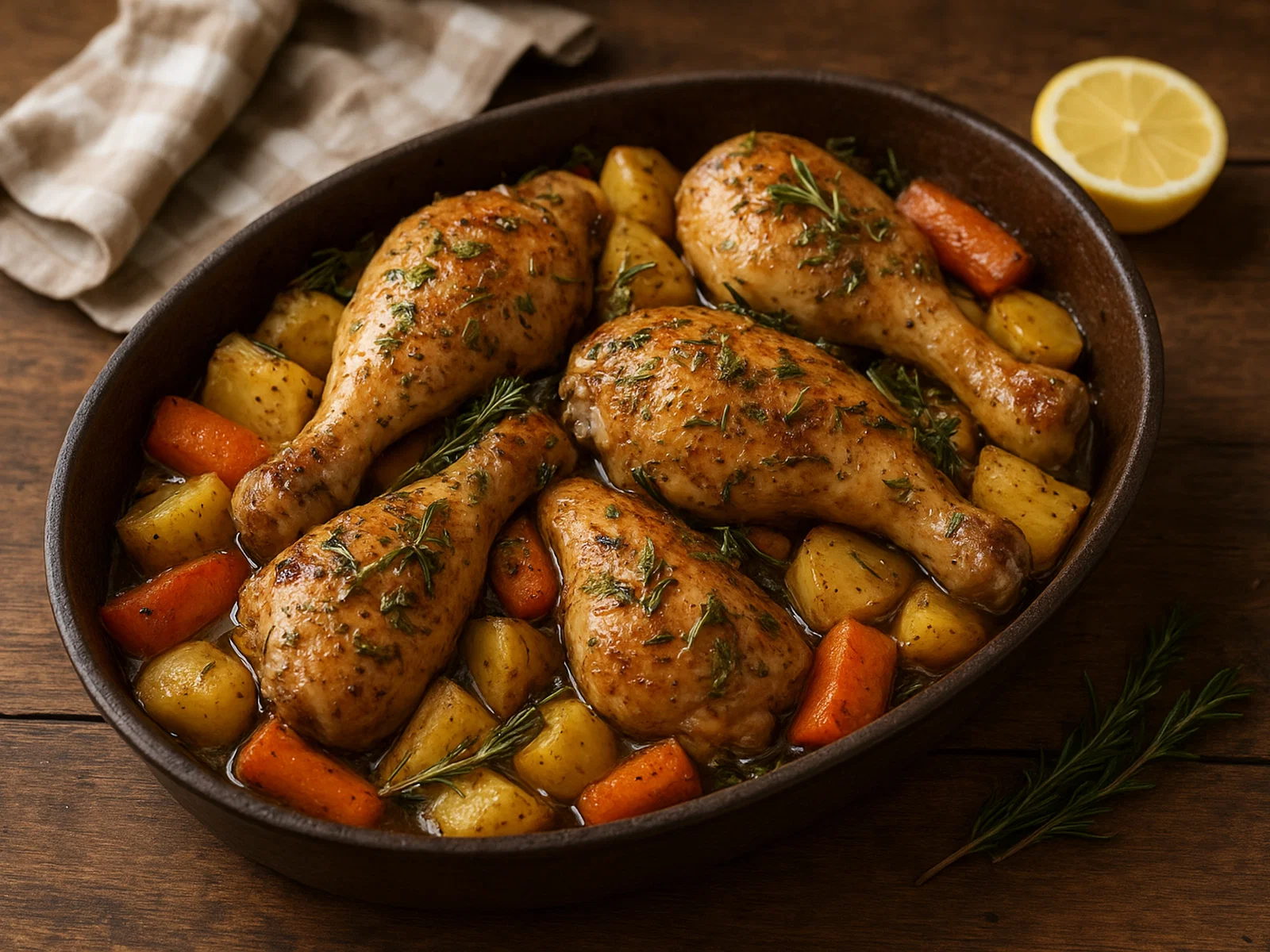 Berg-Huhn mit Kräutern aus den Bergen