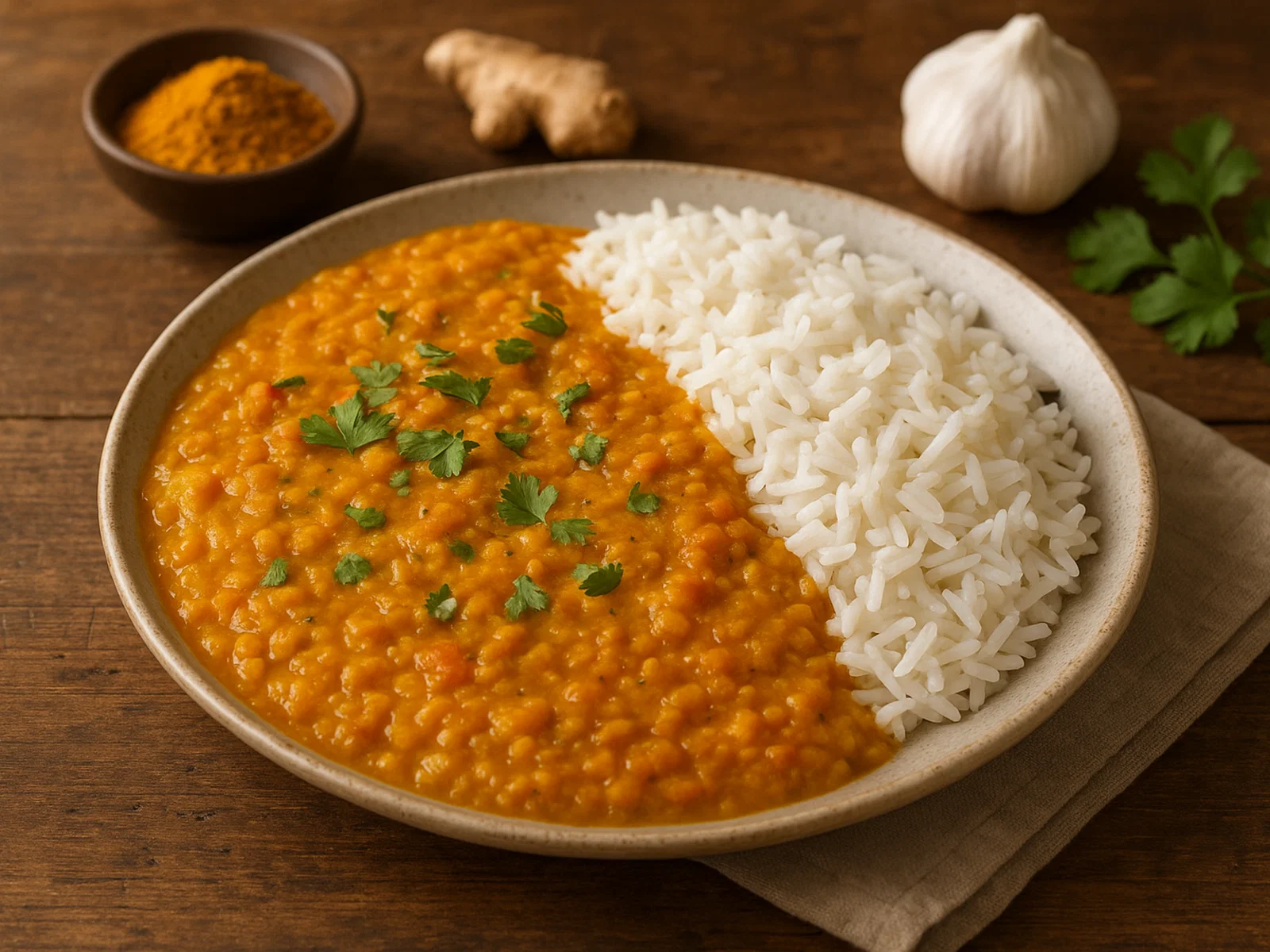 Cremiges Dhal mit Basmatireis