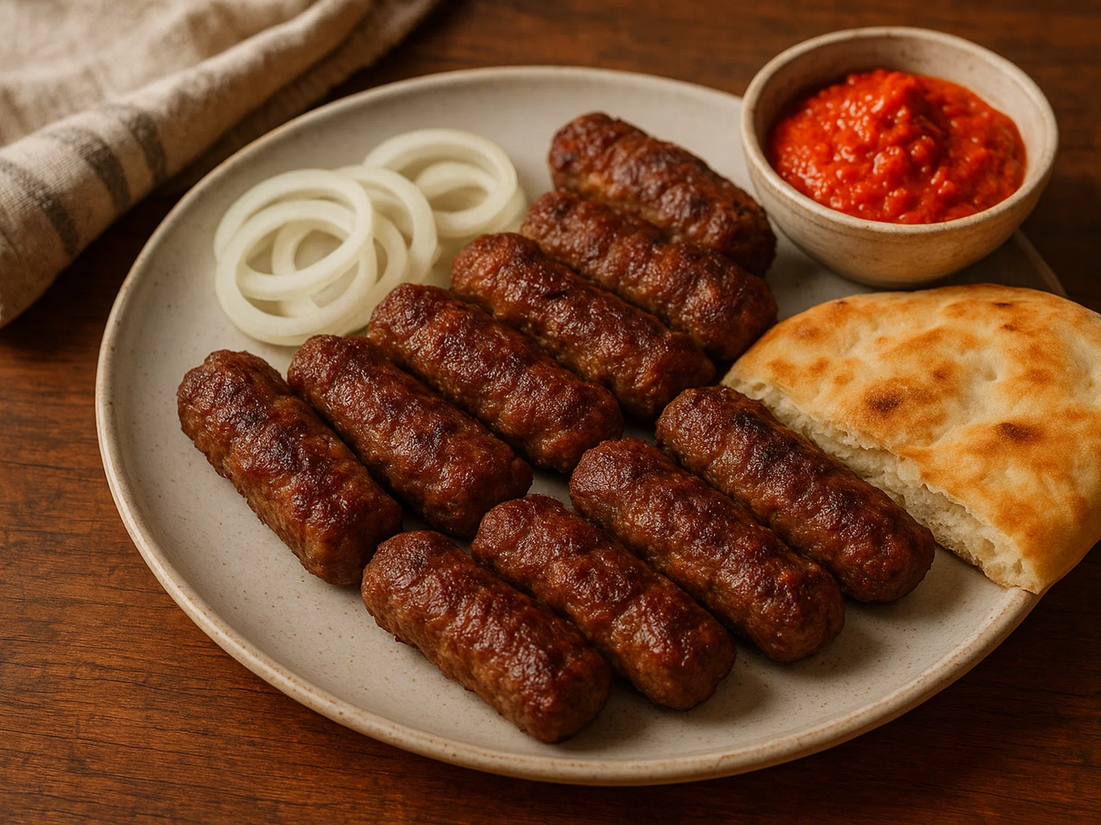 Hausgemachte Ćevapčići vom Grill oder aus der Pfanne