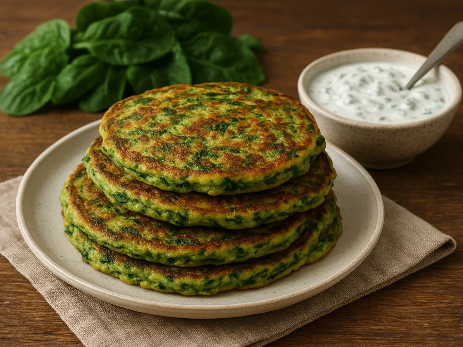 Herzhafte Spinat-Pfannkuchen