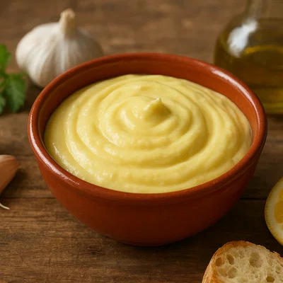 Klassische Allioli (Knoblauch-Olivenöl-Sauce)