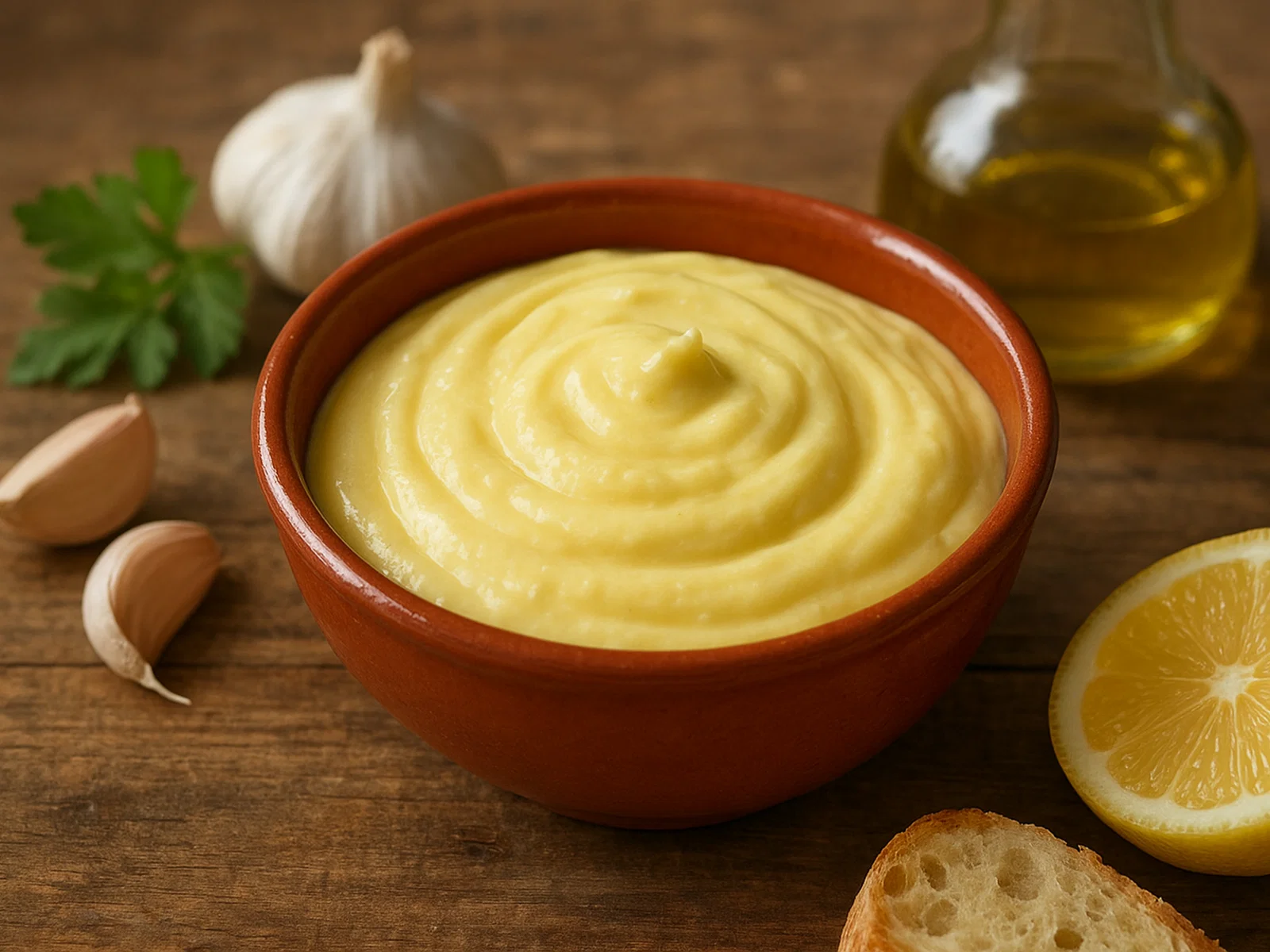 Klassische Allioli (Knoblauch-Olivenöl-Sauce)