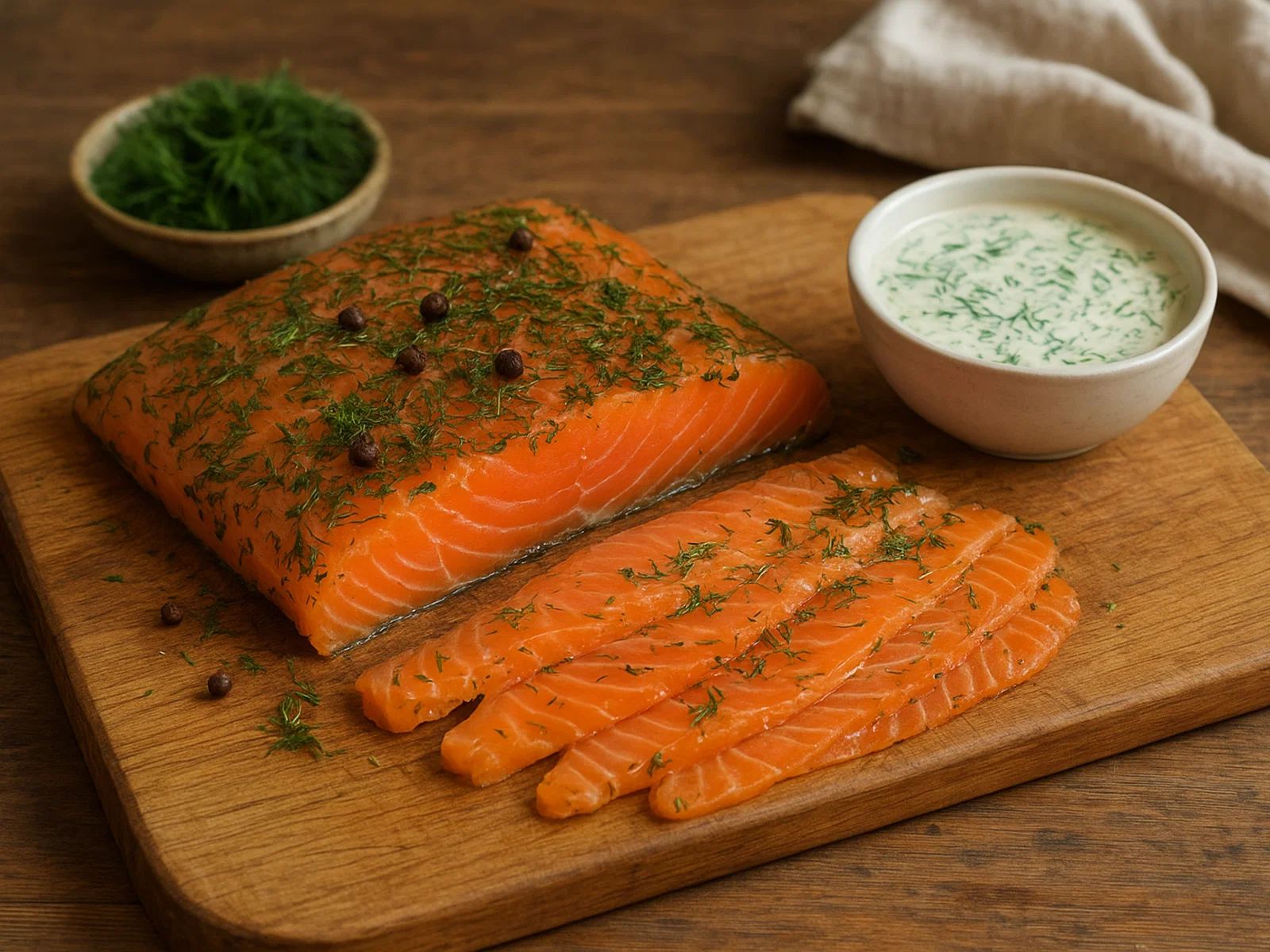 Hausgemachter Gravad Lax mit Dill und Wacholder