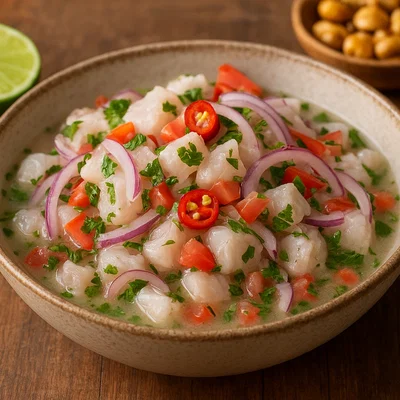 Ceviche de Corvina (peruanisches Fisch-Ceviche)