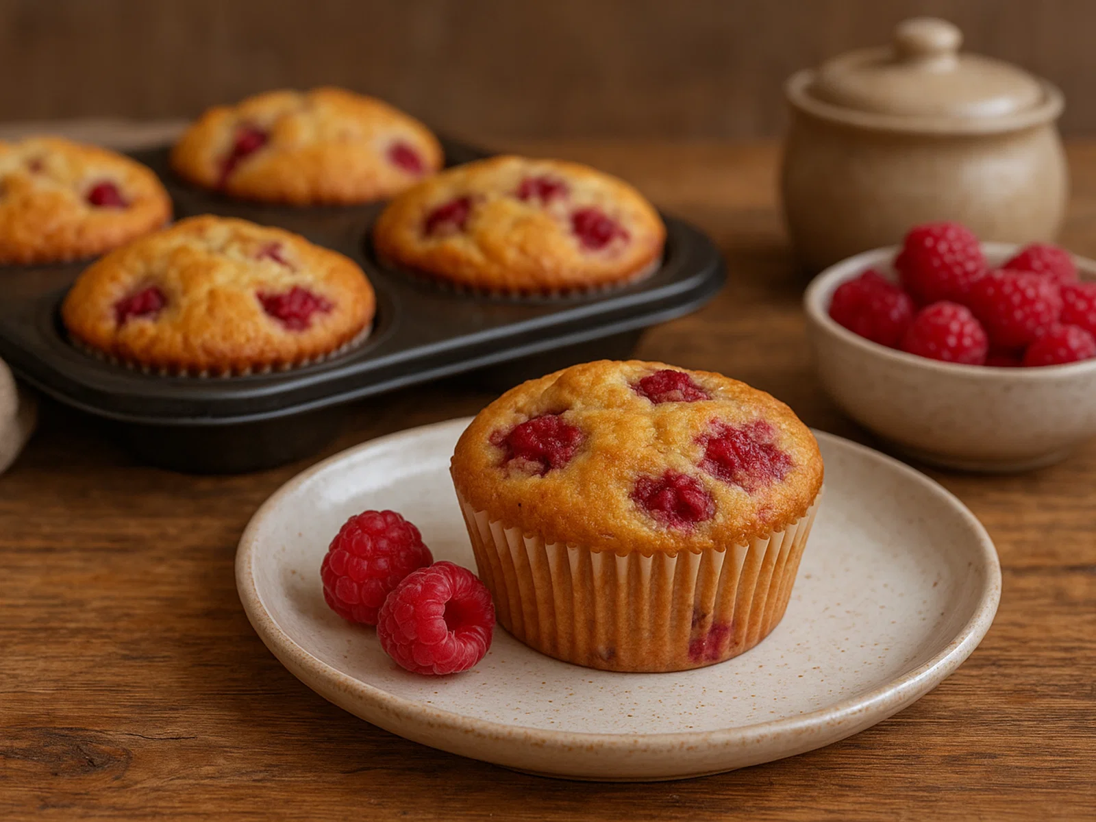 Saftige Himbeer-Vanille-Muffins
