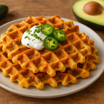 Scharfe Jalapeño-Cheddar-Waffeln