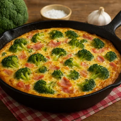 Brokkoli-Schinken-Frittata aus der Pfanne