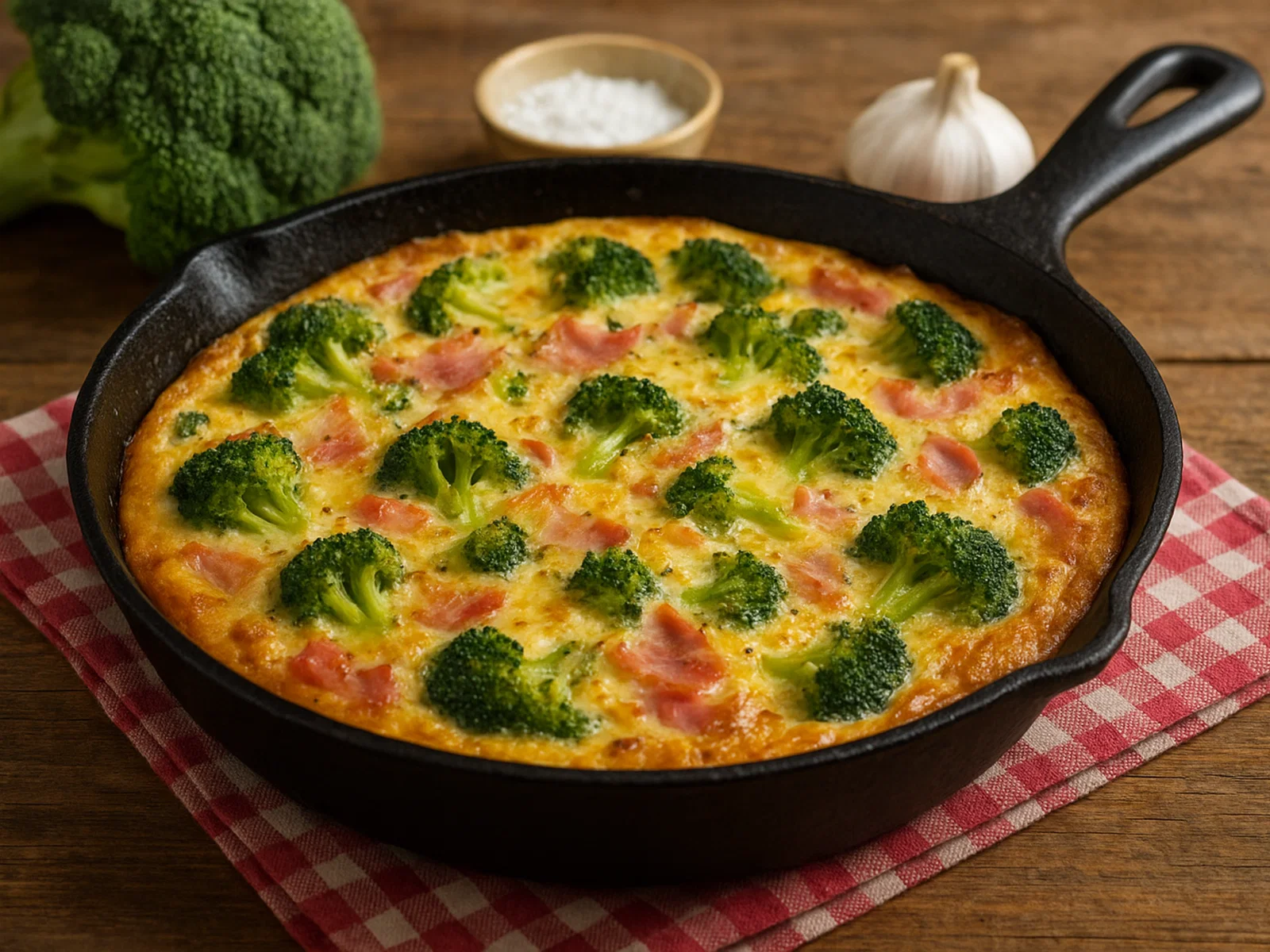Brokkoli-Schinken-Frittata aus der Pfanne