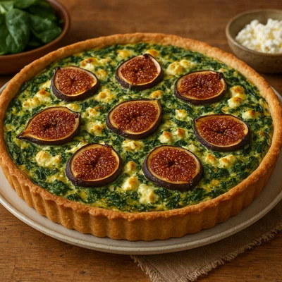 Feigen-Quiche mit Spinat und Feta