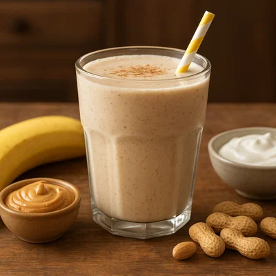 Cremiger Erdnussbutter-Bananen-Smoothie