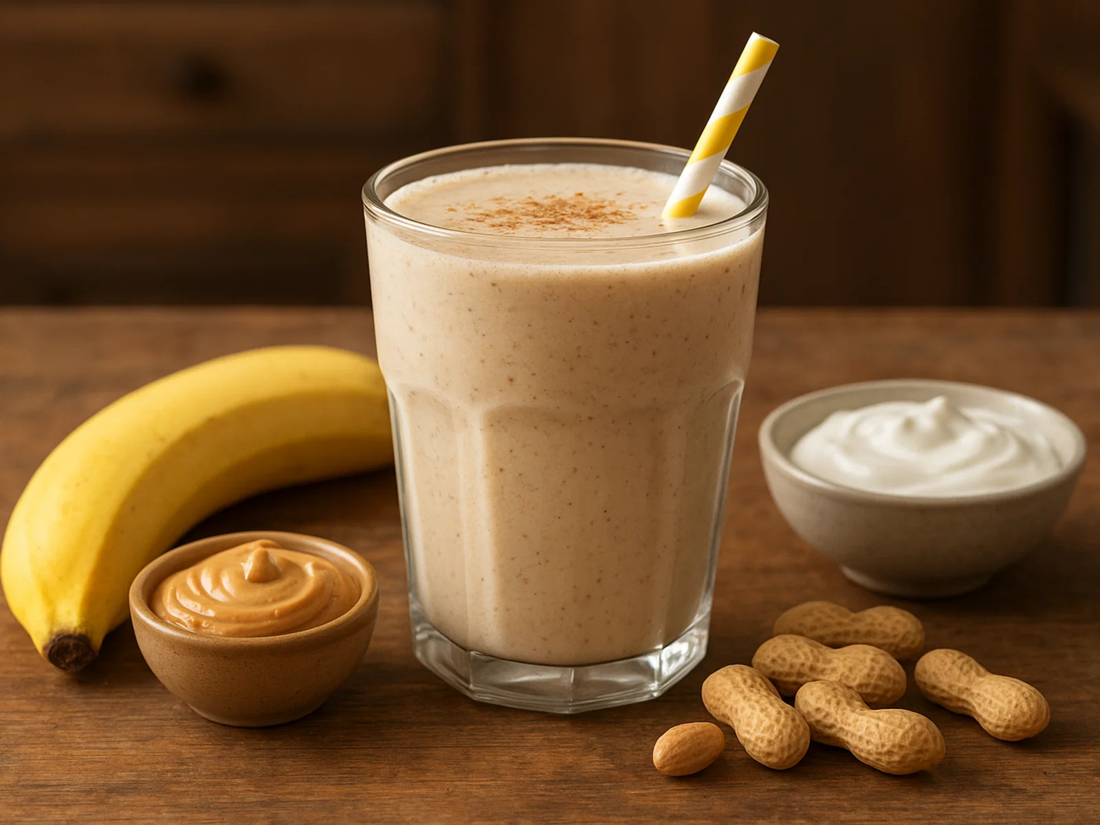 Cremiger Erdnussbutter-Bananen-Smoothie