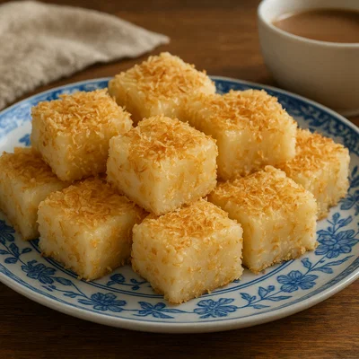 Kuih Mor – Malaysische Kokos-Reiswürfel