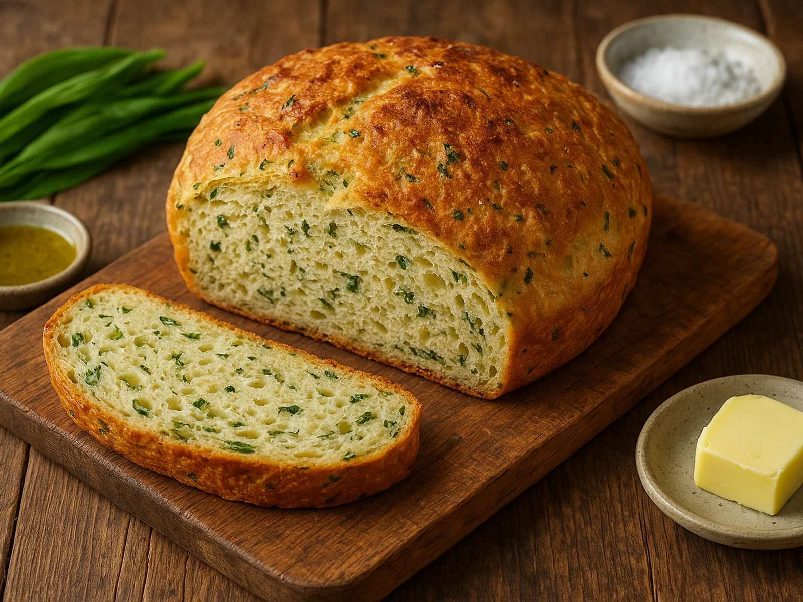 Bärlauchbrot aus dem Backofen
