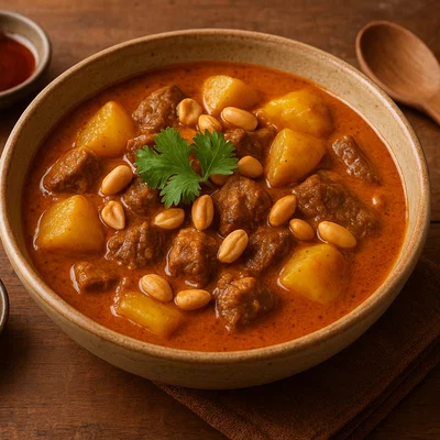 Massaman Curry mit Rindfleisch und Kartoffeln