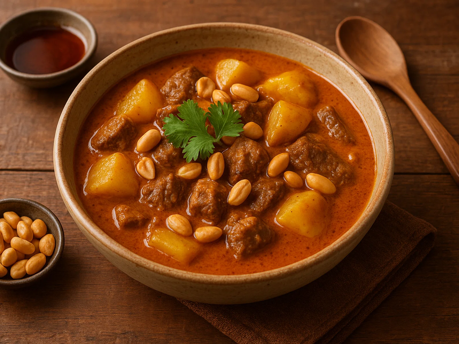 Massaman Curry mit Rindfleisch und Kartoffeln