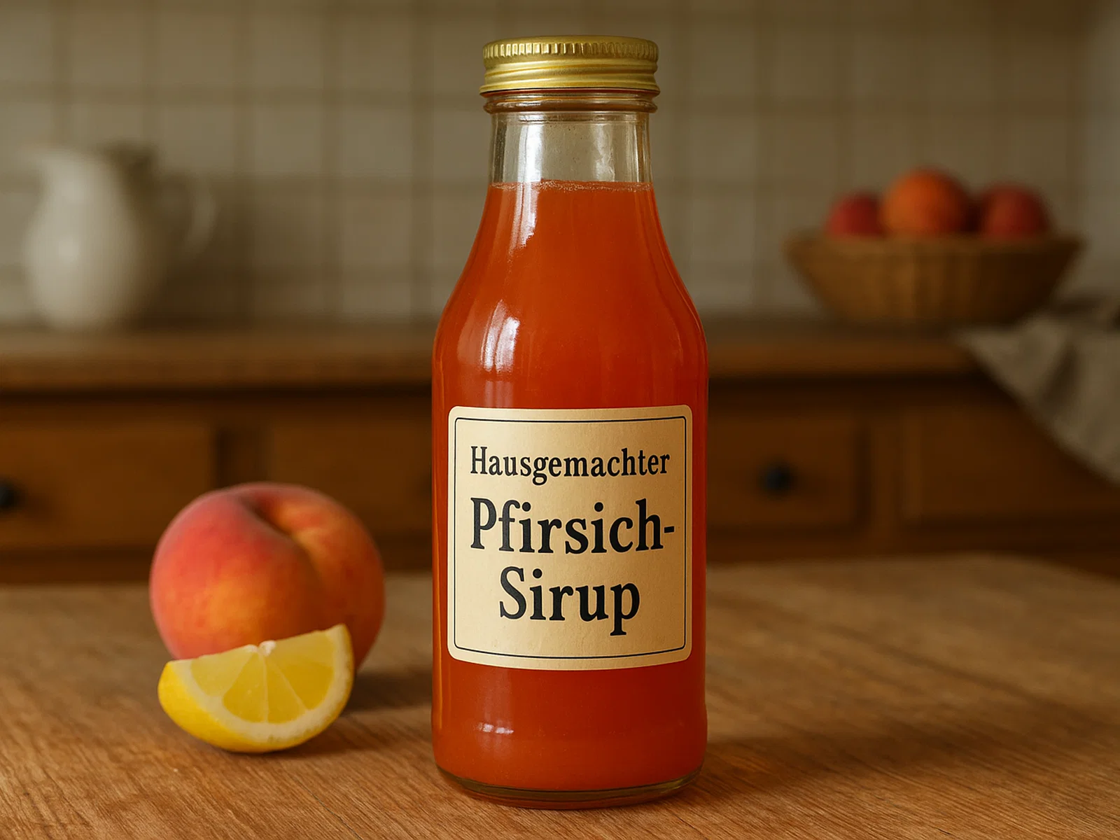 Hausgemachter Pfirsich‑Sirup