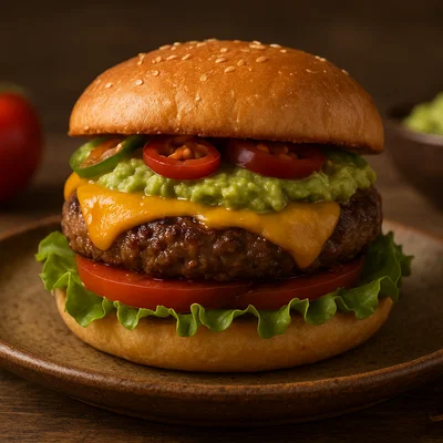Feurige Tex-Mex-Burger mit Guacamole