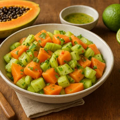 Papaya-Sellerie-Salat mit Limetten-Vinaigrette