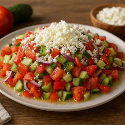 Šopska-Salat (bulgarischer Bauernsalat)