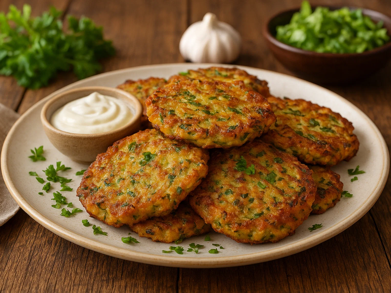 Kartoffel-Zucchini-Fritter mit Kräutern