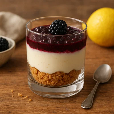 Brombeer-Quark-Dessert im Glas